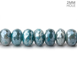8-8.5mm Mystic Antique Blue Moonstone 2mm Large Hole Faceted Rondelles 8 inch 36 Beads (ONLINE ORDER ONLY)
