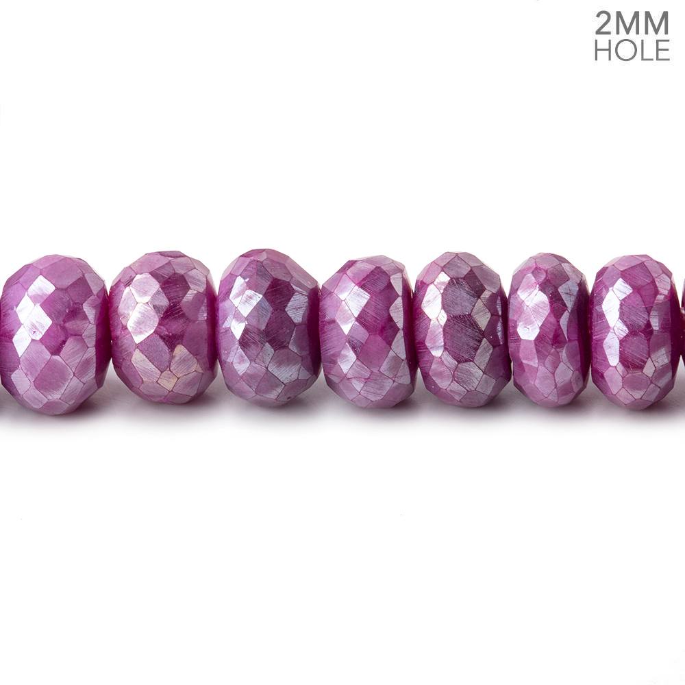8-8.5mm Mystic Fuchsia Moonstone 2mm Large Hole Faceted Rondelles 8 inch 34 Beads (ONLINE ORDER ONLY)