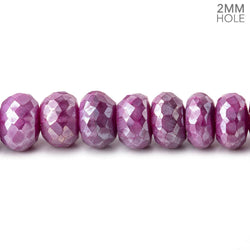 8-8.5mm Mystic Fuchsia Moonstone 2mm Large Hole Faceted Rondelles 8 inch 34 Beads (ONLINE ORDER ONLY)