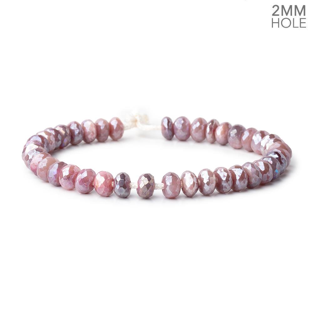 8-8.5mm Mystic Mauve Moonstone 2mm Large Hole Faceted Rondelles 8 inch 36 Beads (ONLINE ORDER ONLY)
