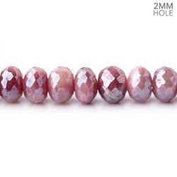 8-8.5mm Mystic Rose Moonstone 2mm Large Hole Faceted Rondelles 8 inch 36 Beads (ONLINE ORDER ONLY)