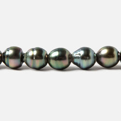 8-8.5mm Peacock Tahitian Ringed Saltwater Large Hole Pearls 12 pieces (ONLINE ORDER ONLY)