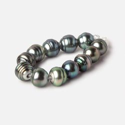 8-8.5mm Peacock Tahitian Ringed Saltwater Large Hole Pearls 12 pieces (ONLINE ORDER ONLY)