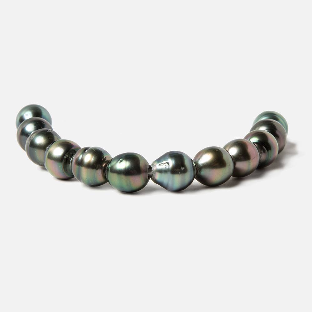 8-8.5mm Peacock Tahitian Ringed Saltwater Large Hole Pearls 12 pieces (ONLINE ORDER ONLY)