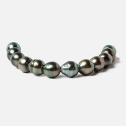 8-8.5mm Peacock Tahitian Ringed Saltwater Large Hole Pearls 12 pieces (ONLINE ORDER ONLY)