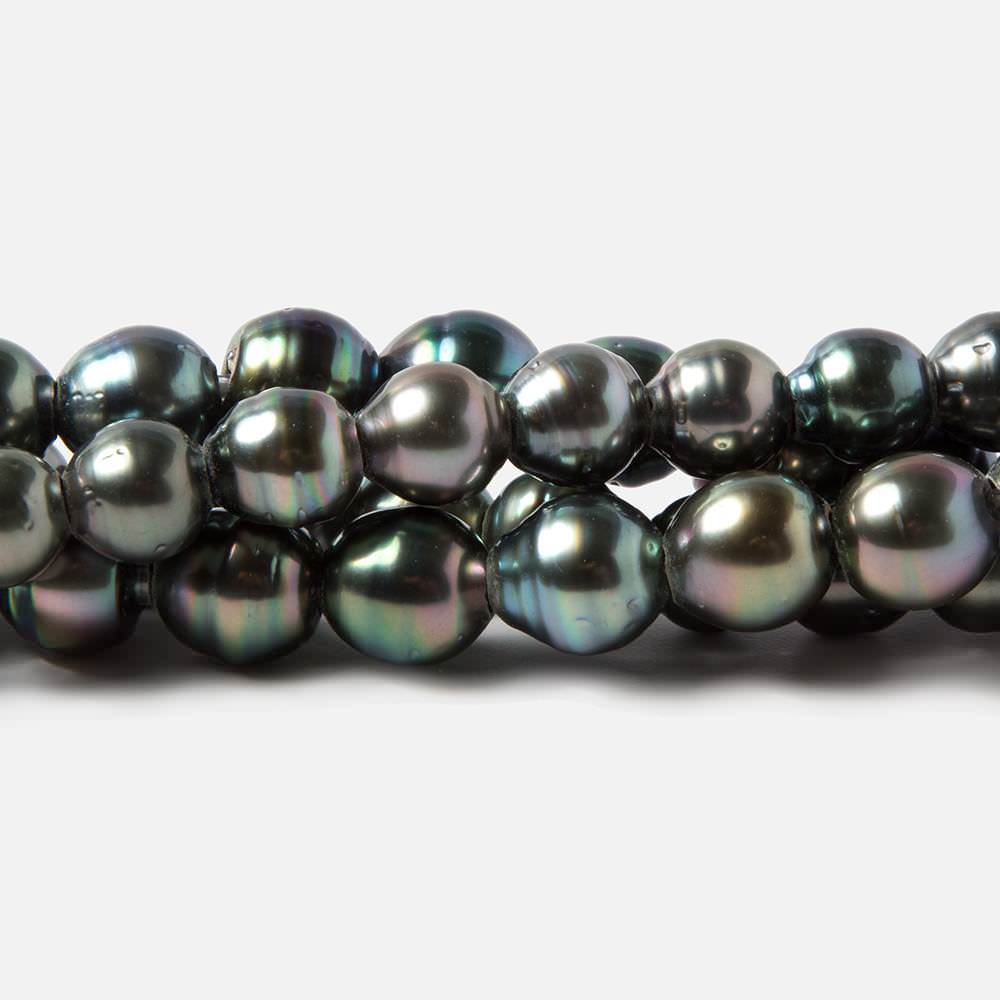8-8.5mm Peacock Tahitian Ringed Saltwater Large Hole Pearls 12 pieces (ONLINE ORDER ONLY)
