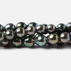 8-8.5mm Peacock Tahitian Ringed Saltwater Large Hole Pearls 12 pieces (ONLINE ORDER ONLY)