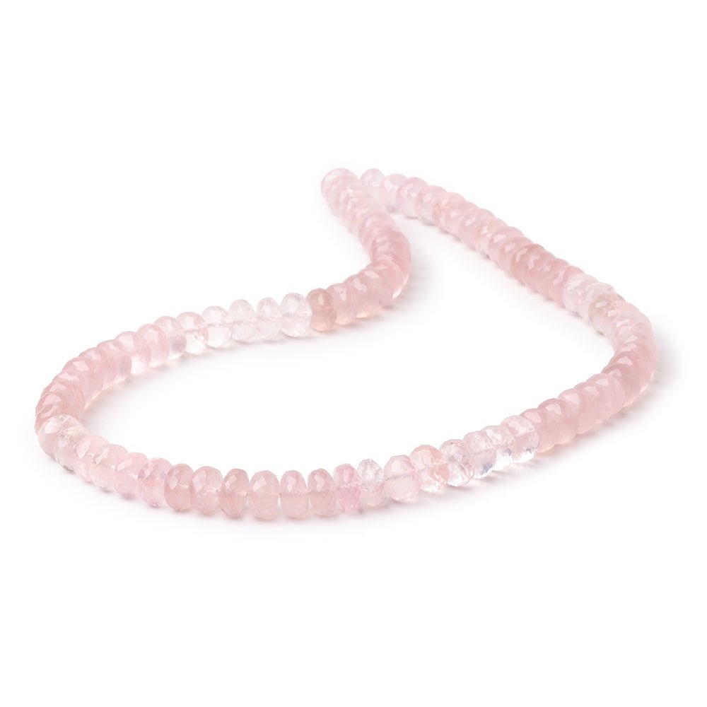 8-8.5mm Rose Quartz Faceted Rondelle Beads 16 inch 78 pieces AA (ONLINE ORDER ONLY)