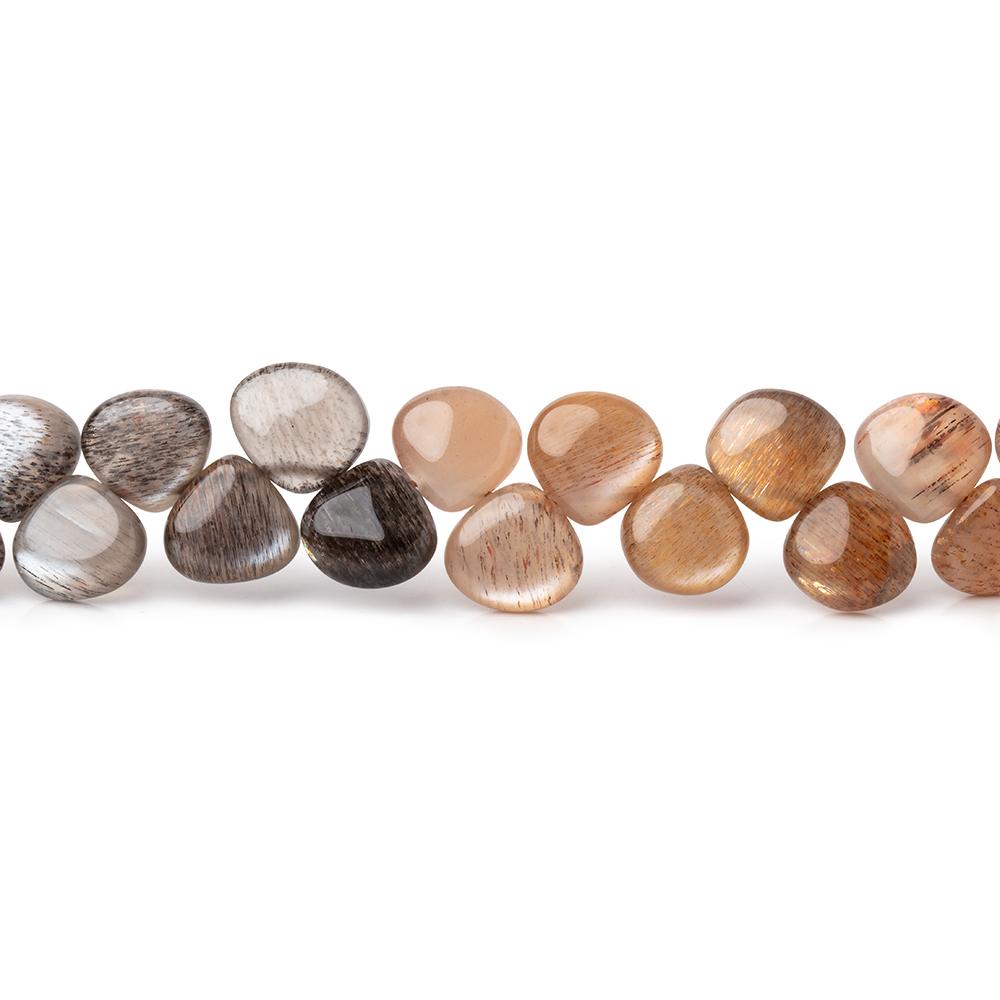 8-8.5mm Sunstone & Moonstone Plain Heart Beads 9 inch 48 pieces (ONLINE ORDER ONLY)