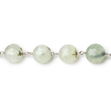 8-9.5mm Prehnite Faceted Rounds on .925 Silver Chain (ONLINE ORDER ONLY)