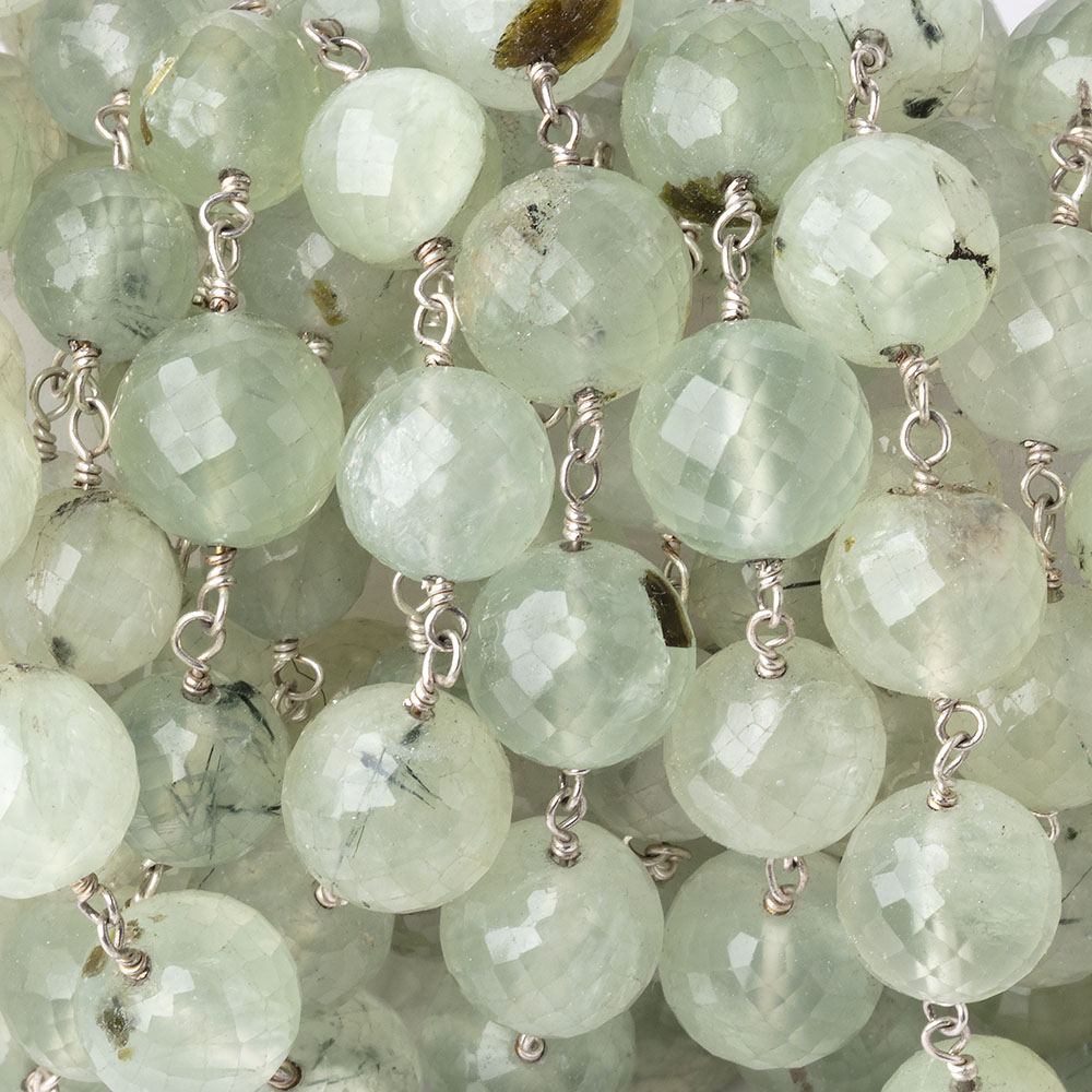 8-9.5mm Prehnite Faceted Rounds on .925 Silver Chain (ONLINE ORDER ONLY)