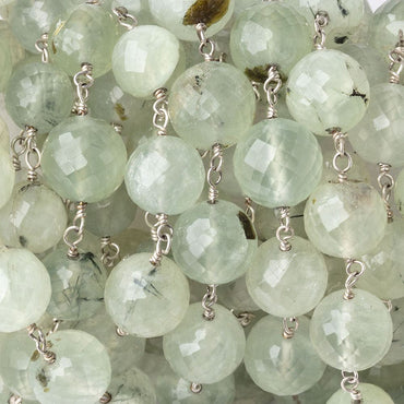 8-9.5mm Prehnite Faceted Rounds on .925 Silver Chain (ONLINE ORDER ONLY)