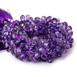 8-9mm Amethyst Faceted Pear Beads 8 inch 54 pieces (ONLINE ORDER ONLY)