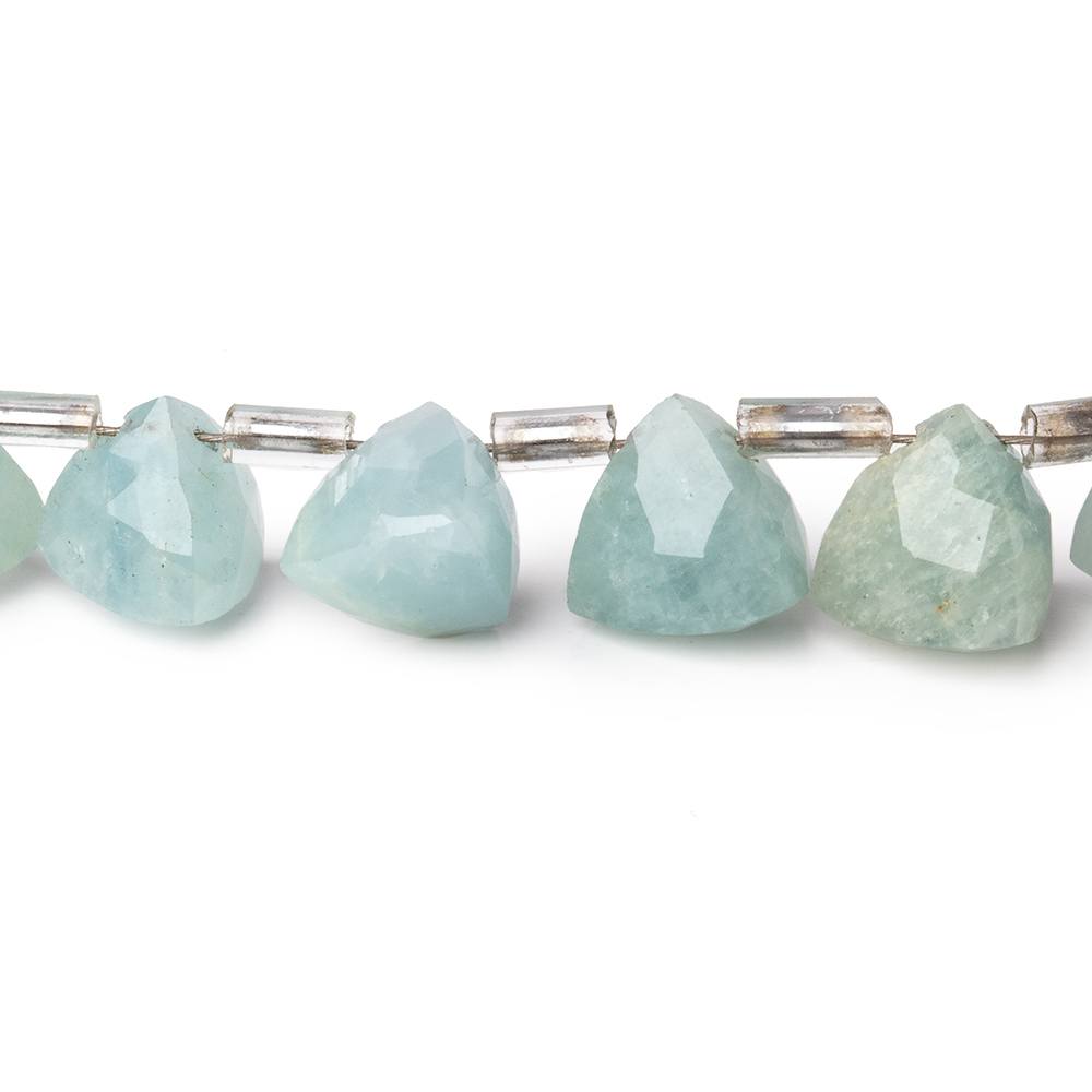 8-9mm Aquamarine Faceted Trillion Beads 6.5 inch 19 pieces (ONLINE ORDER ONLY)