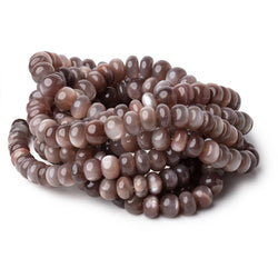 8-9mm Chocolate Moonstone Plain Rondelle Beads 16 inch 69 pieces (ONLINE ORDER ONLY)