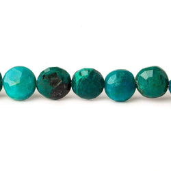 8-9mm Chrysocolla faceted coin beads 8 inch 23 pieces (ONLINE ORDER ONLY)
