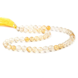 7.5-8mm Citrine Concave Faceted Round Beads 16 inch 52 pieces AAA Grade (ONLINE ORDER ONLY)