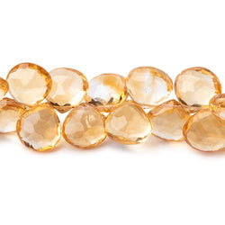 8-9mm Citrine Faceted Heart Beads 8 inch 53 pieces (ONLINE ORDER ONLY)