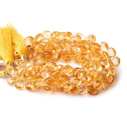8-9mm Citrine Faceted Heart Beads 8 inch 53 pieces (ONLINE ORDER ONLY)