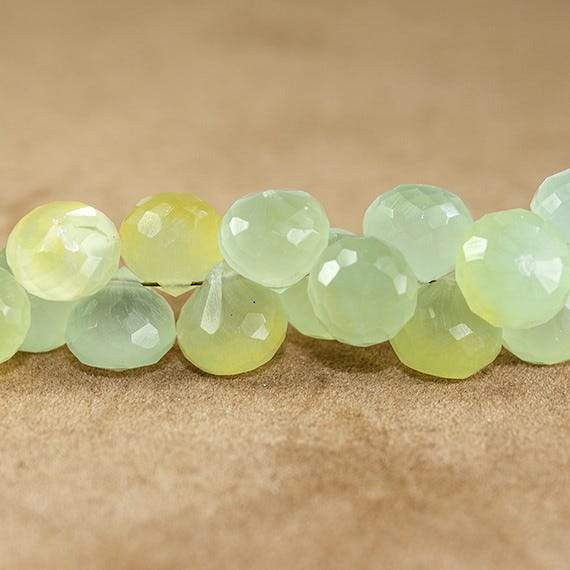 8-9mm Citrus Yellow Green Chalcedony Candy Kiss Beads 8.25 inch 57 pieces (ONLINE ORDER ONLY)