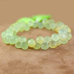 8-9mm Citrus Yellow Green Chalcedony Candy Kiss Beads 8.25 inch 57 pieces (ONLINE ORDER ONLY)