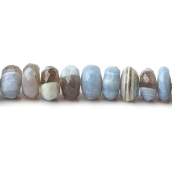 8-9mm Denim Blue Owyhee Opal faceted rondelle beads 8 inch 38 pieces (ONLINE ORDER ONLY)