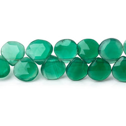 8-9mm Green Onyx Faceted Heart Beads 8 inch 50 pieces (ONLINE ORDER ONLY)