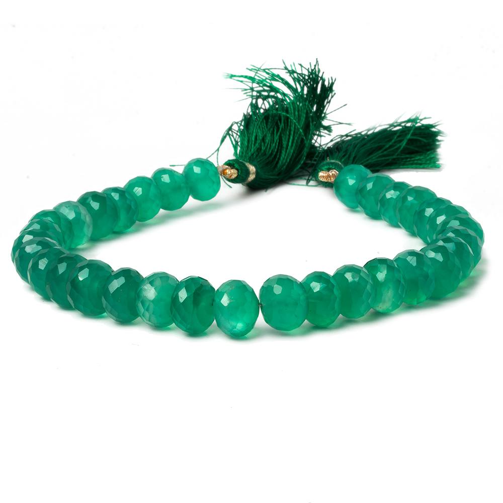 8-9mm Green Onyx Faceted Rondelle Beads 8 inch 33 pieces (ONLINE ORDER ONLY)