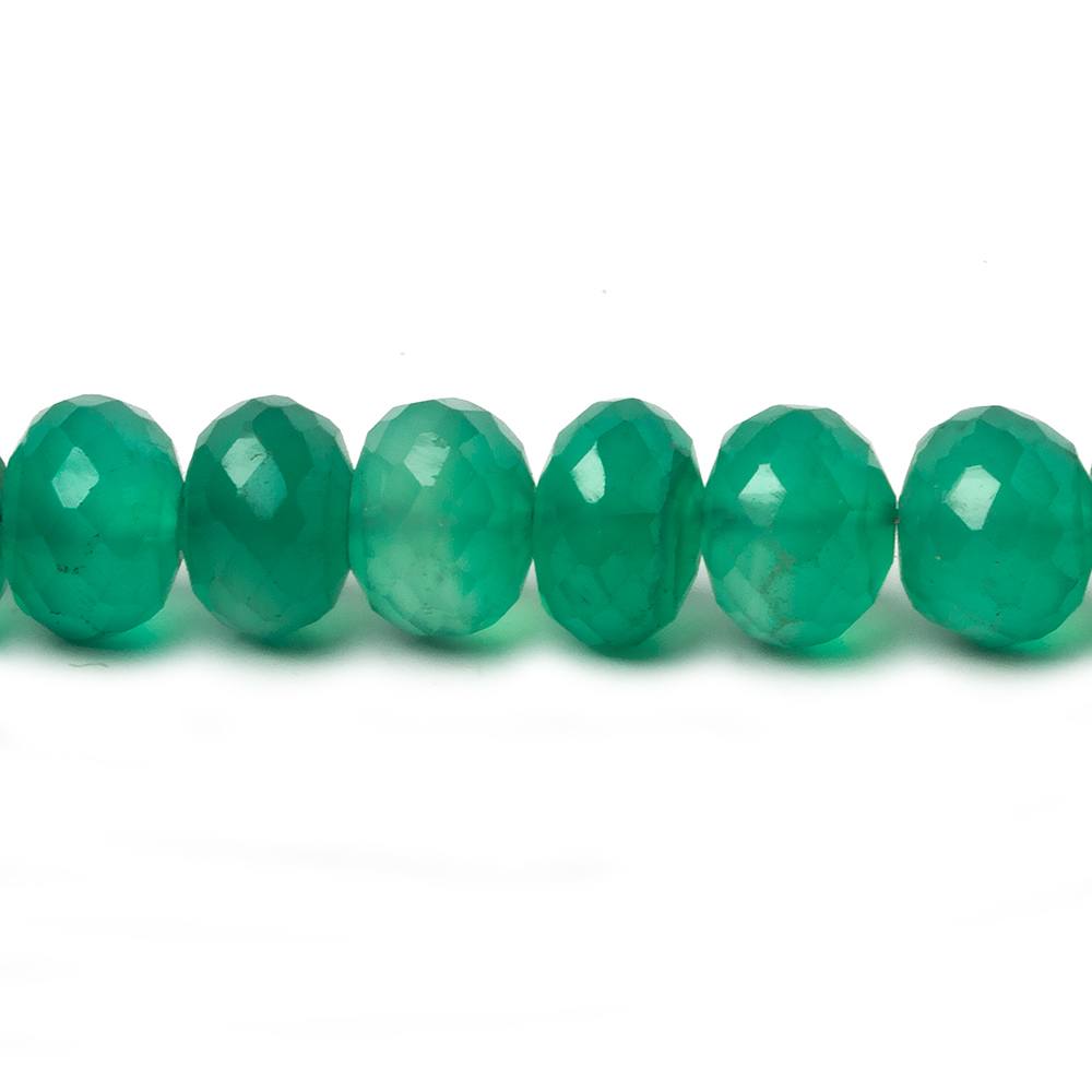 8-9mm Green Onyx Faceted Rondelle Beads 8 inch 33 pieces (ONLINE ORDER ONLY)