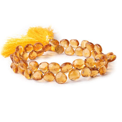 8-9mm Madeira Citrine Faceted Heart Beads 8 inch 49 pieces (ONLINE ORDER ONLY)