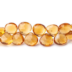 8-9mm Madeira Citrine Faceted Heart Beads 8 inch 49 pieces (ONLINE ORDER ONLY)