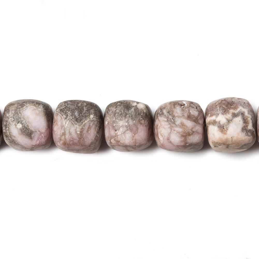 8-9mm Matte Chocolate Rhodochrosite plain cube beads 7.5 inch 22 pieces (ONLINE ORDER ONLY)