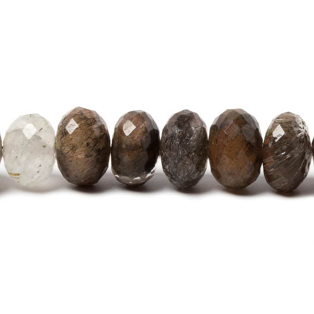 8-9mm Multi Color Rutilated Quartz Faceted Rondelle Beads 16 inch 78 pieces (ONLINE ORDER ONLY)