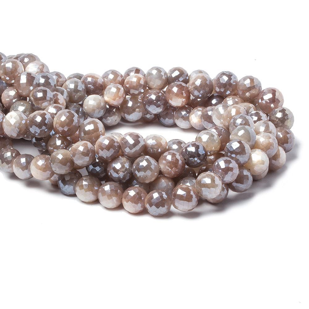 8-9mm Mystic Multi Grey Moonstone faceted rounds 14 inch 39 pieces (ONLINE ORDER ONLY)