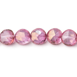 9-9.5mm Mystic Pink Topaz Faceted Coin beads 8 inch 23 pieces (ONLINE ORDER ONLY)