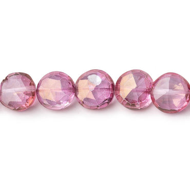 9-9.5mm Mystic Pink Topaz Faceted Coin beads 8 inch 23 pieces (ONLINE ORDER ONLY)