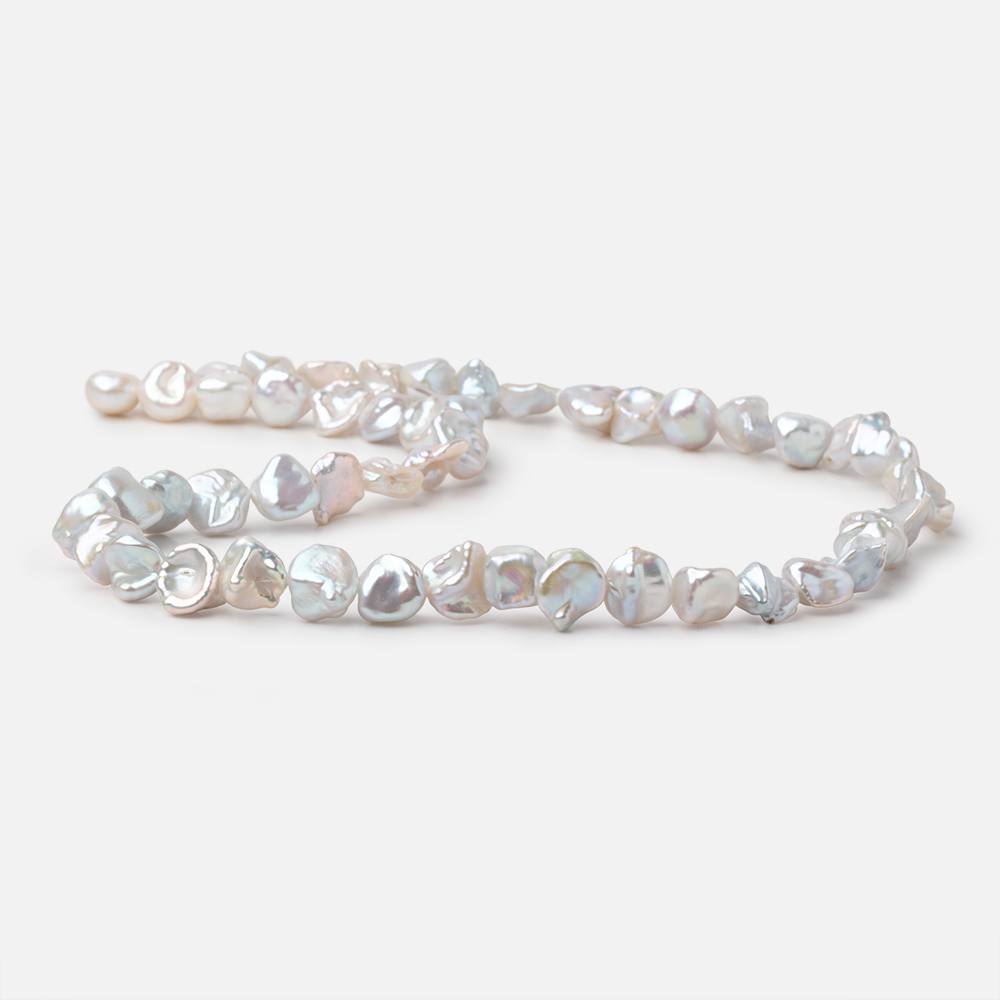 8-9mm Off White Keshi Side Drilled Freshwater Pearl 15.5 inch 51 Beads (ONLINE ORDER ONLY)