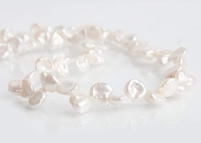 8-9mm Off White Top Drilled Keshi Freshwater Pearls 16 inch 69 pieces (ONLINE ORDER ONLY)