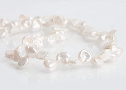8-9mm Off White Top Drilled Keshi Freshwater Pearls 16 inch 69 pieces (ONLINE ORDER ONLY)