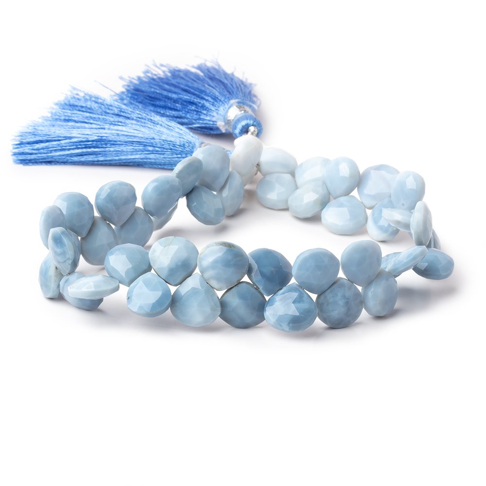 8-9mm Owyhee Denim Blue Opal Faceted Heart Beads 8 inch 46 pieces (ONLINE ORDER ONLY)
