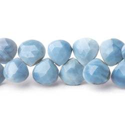 8-9mm Owyhee Denim Blue Opal Faceted Heart Beads 8 inch 46 pieces (ONLINE ORDER ONLY)