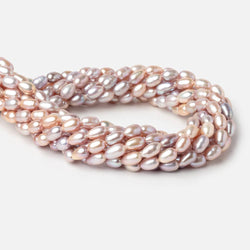 8-9mm Pastel Tri Color Oval Freshwater Pearls 15.5 inch 45 Beads (ONLINE ORDER ONLY)