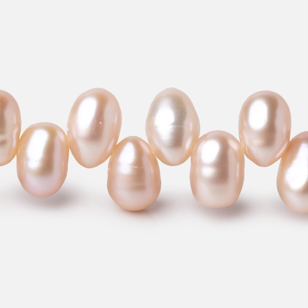 8-9mm Peach Top Drill Oval Freshwater Pearl Beads 15.5 inch 78 pieces (ONLINE ORDER ONLY)