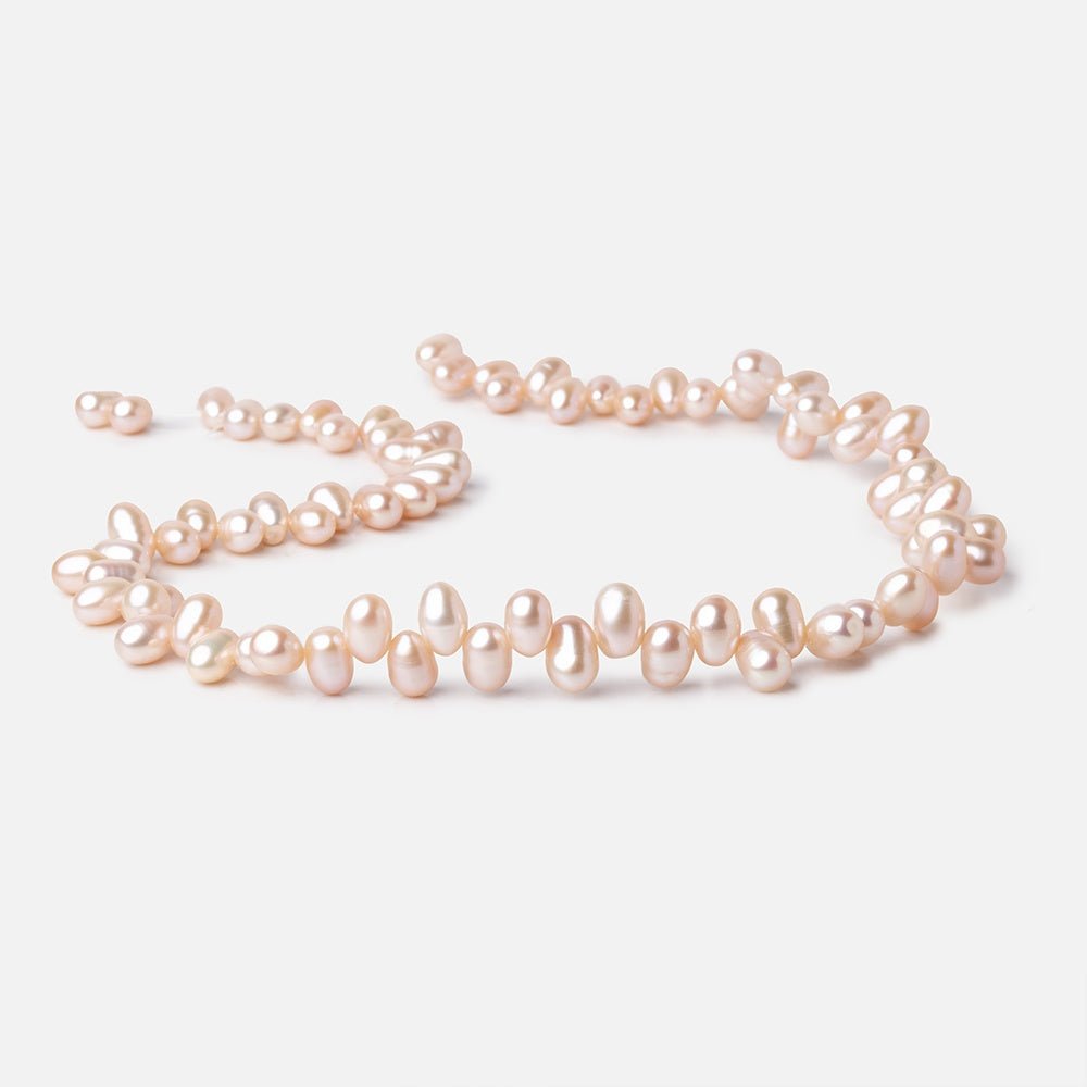 8-9mm Peach Top Drill Oval Freshwater Pearl Beads 15.5 inch 78 pieces (ONLINE ORDER ONLY)