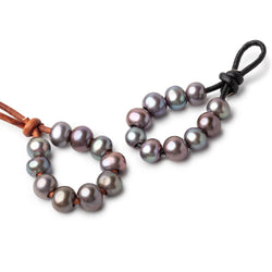 8-9mm Peacock Large Hole Off Round Pearls Set of 10 (ONLINE ORDER ONLY)