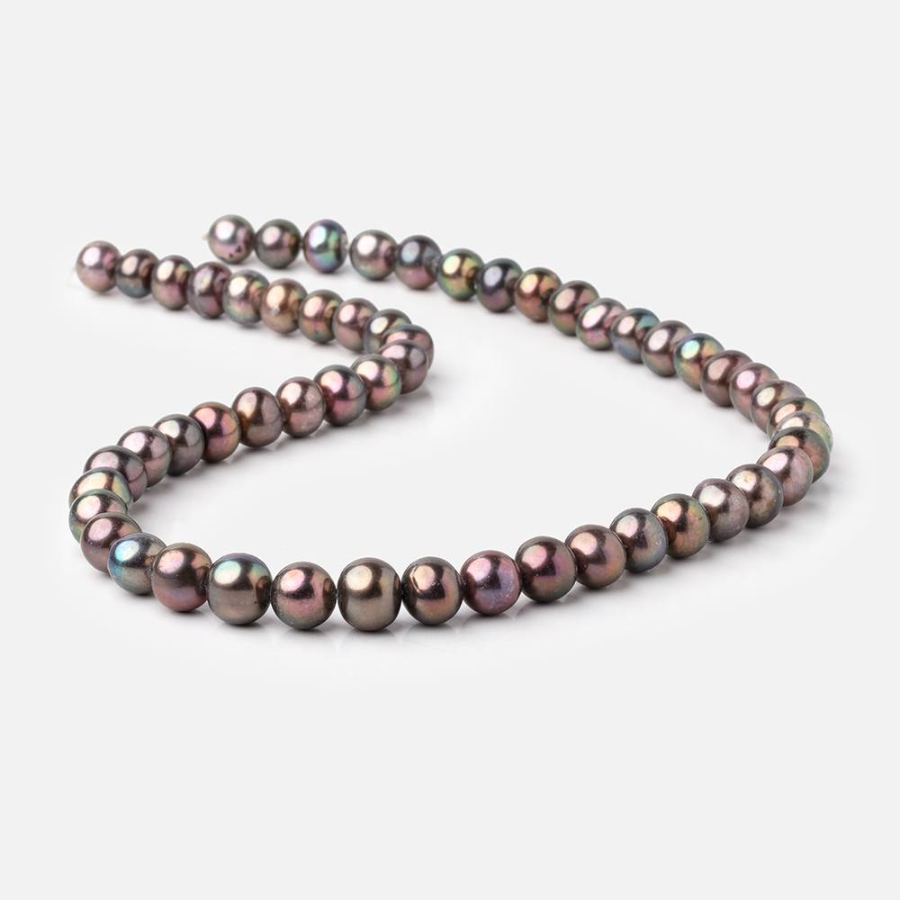 8-9mm Peacock Off Round Freshwater Pearls 15.5 inches 52 Beads (ONLINE ORDER ONLY)