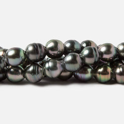 8-9mm Peacock Tahitian Ringed Saltwater Large Hole Pearls 12 pieces (ONLINE ORDER ONLY)