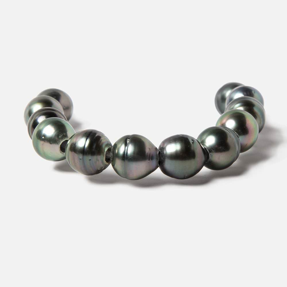 8-9mm Peacock Tahitian Ringed Saltwater Large Hole Pearls 12 pieces (ONLINE ORDER ONLY)