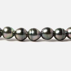 8-9mm Peacock Tahitian Ringed Saltwater Large Hole Pearls 12 pieces (ONLINE ORDER ONLY)