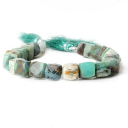 8-9mm Peruvian Blue Opal faceted cube beads 8 inch 23 pieces (ONLINE ORDER ONLY)
